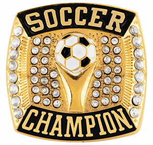 Bague de championnat de football personnalisée de style européen en alliage plaqué or/argent, modèle universel sportif, premier et deuxième places - Product Image 3