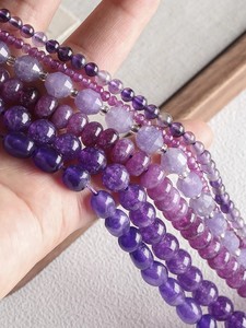 Perles rondes en améthyste violette naturelle en gros, perles intercalaires pour la fabrication de bijoux DIY, accessoires pour bracelets et colliers - Product Image 1