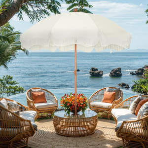 Заводская распродажа, современный зонт для бассейна, уличный деревянный столб, 2 м, пляжный зонт с бахромой - Product Image 1