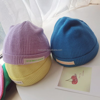 Bonnet en laine pour bébé et enfants, couleur bonbon, couleur unie, nouveau design, vente en gros, hiver