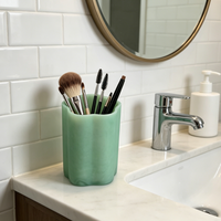 Porte-pinceaux de maquillage en résine en forme de fleur, bord ondulé, support de rangement pour outils cosmétiques, porte-rouge à lèvres et crayons à sourcils multifonctionnel