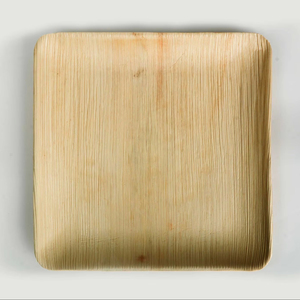 จานใบปาล์มขนาด 9 นิ้ว รูปทรงสี่เหลี่ยม เป็นมิตรกับสิ่งแวดล้อม ย่อยสลายได้ ผลิตจากใบปาล์ม จำหน่ายส่งจากอินเดีย - Product Image 1