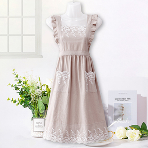 Tablier de chef pour femme à volants, sans manches, respirant, anti-salissure, confortable avec chapeau – <span class=keywords><strong>Meilleur</strong></span> prix - Product Image 3