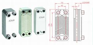 Scambiatore di Calore <span class=keywords><strong>a</strong></span> Piastre in Acciaio Inox SS304/SS316L Certificato CE HRALE B3-18B per Refrigerazione - Product Image 5