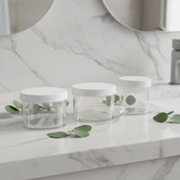 Offre Spéciale – Pots en plastique PP transparents de 120 ml à large ouverture avec couvercles à vis, personnalisables avec logo, pour contenants de soins de la peau, rouges à lèvres, fards à joues et mascara