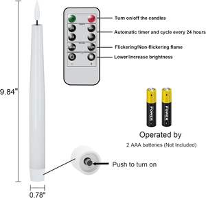 Bougies LED à piles, effet cire véritable, en plastique, télécommandées, pour anniversaires, Halloween, Ramadan, décoration intérieure - Meilleures ventes - Product Image 5