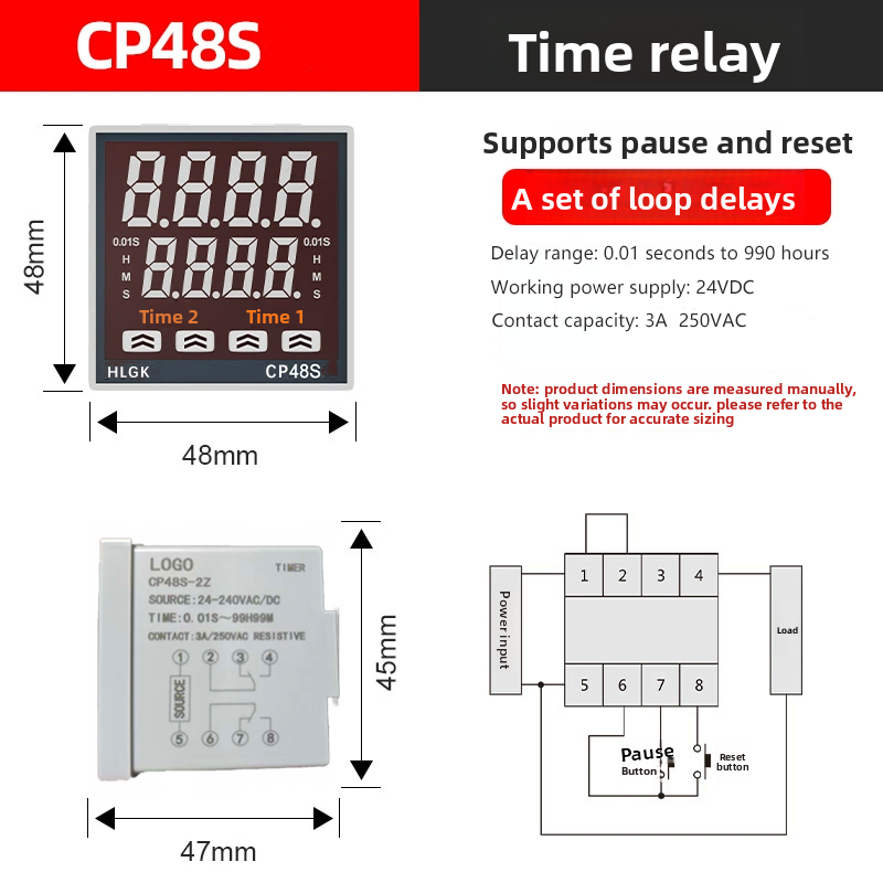 DH48S Time Relay Counter LCD Display 220VAC 24VDC Automatic Digital ...