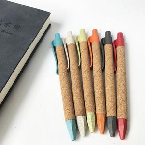 Color Wheat Straw Pen Head Paper Tube Pen Custom Printing Degradable Environmental Paper Pen with logo - Product Image 3