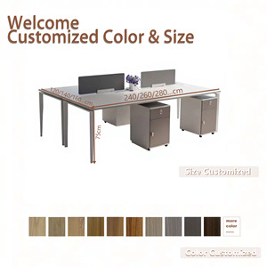 Muebles de Oficina Modernos y Elegantes de Espacio Abierto con Combinación Libre, con Gabinete Lateral, Estación de Trabajo para Personal, Escritorio para Computadora Portátil, Escritorio de Madera para Computadora - Product Image 3