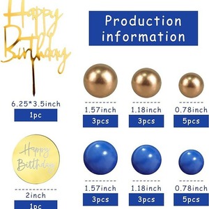 Gâteau d'<span class=keywords><strong>anniversaire</strong></span> à thème <span class=keywords><strong>bleu</strong></span> bohème, décorations de gâteaux et décorations de boules de gâteaux de Pâques de Noël - Product Image 6
