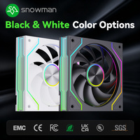 Ventola per Case PC Gaming SNOWMAN RK120-BK-ARGB 120mm con Illuminazione ARGB, Cuscinetto a Fluido, Silenziosa 20dBA, Sincronizzazione 5V e Collegamento a Catena