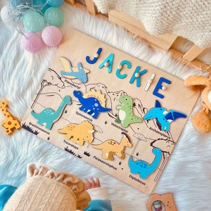 Puzzle en bois personnalisé avec nom – Jouet éducatif pour bébés et enfants – Cadeau personnalisable pour enfants - Product Image 1