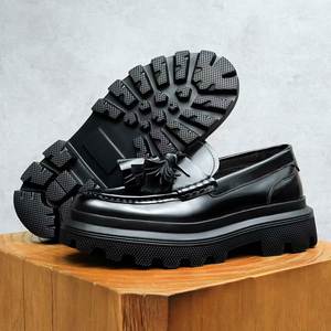 Zapatos Oxford de Cuero Genuino para Hombre, con Cordones, Antideslizantes, para Vestir, de Oficina, Planos, para Caminar, Zapatos de Cuero, Zapatos para Hombre - Product Image 1