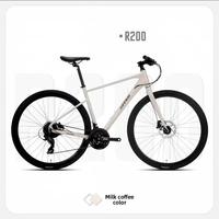 Vélo de route en aluminium ultra-léger de qualité course avec suspension de fourche et design à guidon plat, capacité de charge de 200 kg, unisexe