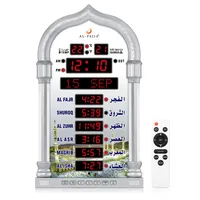 Jam Azan 4008PRO Desain Sederhana Jam Dinding/Meja Muslim Jam Masjid Waktu Sholat Digital LED Speaker Nirkabel