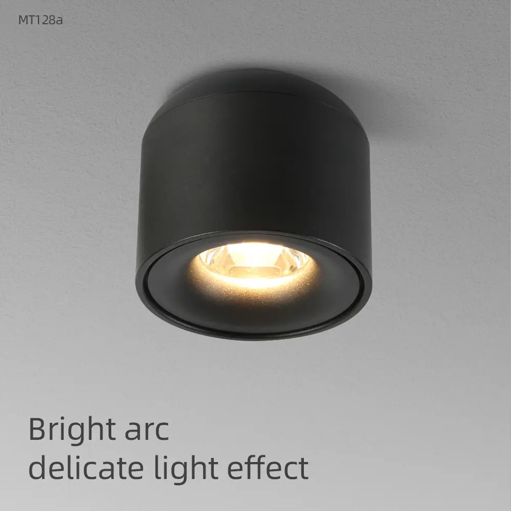 Aisilan домашний миниатюрный затемняющий антибликовый круглый черный цилиндрический светодиодный светильник поверхностного монтажа 10 Вт