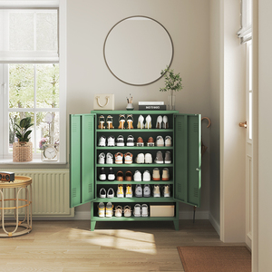 <span class=keywords><strong>Meuble</strong></span> à chaussures en gros d'usine <span class=keywords><strong>avec</strong></span> 2 <span class=keywords><strong>portes</strong></span>, armoire de rangement à 6 niveaux, étagères réglables, organisateur de chaussures pour entrée - Product Image 2