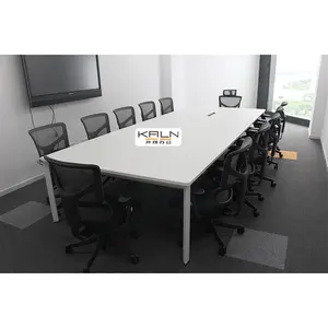 White Meeting Table Rectangular Office Furniture Wooden Conference Room Table