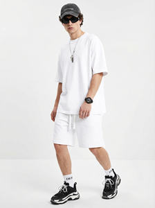 Camiseta de Manga Corta para Hombre, Corte Cuadrado, Estilo Holgado, Color Sólido, con Sensación de Frescura Sorona - Product Image 2