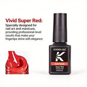 Esmalte de Uñas en <span class=keywords><strong>Gel</strong></span> UV Super Rojo <span class=keywords><strong>KODIES</strong></span> <span class=keywords><strong>GEL</strong></span> 15ml, Diseño Francés de Lujo, Ecológico, No Tóxico, en Caja de Cartón Kraft de 10cm Personalizada - Product Image 1