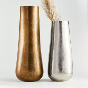 Hot Selling Cast Aluminium Flower <b>Vase</b> Geometric Shape in Rough Nickel Flower <b>Vase</b> for Wedding Decor - Product Image 1