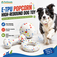 Jouet à mâcher pour chien en E-TPU à rebond élevé, silencieux, texture popcorn, multicolore, multiforme, pour intérieur et extérieur, interactif