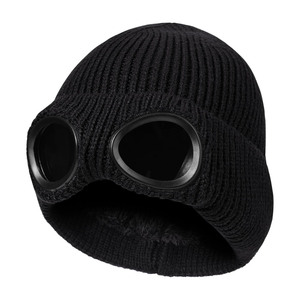 Chapeau tricoté chaud d'hiver avec doublure en polaire épaisse, matière polyester unisexe - 6 couleurs pour les voyages et les activités de plein air - Product Image 1