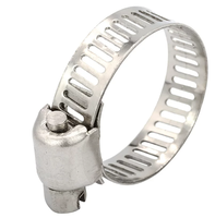 Collier de serrage réglable en acier inoxydable 304 DIN3017-1 de 16 mm à 25 mm pour tuyau de carburant, type serpentin, avec clip de fixation DIN3017-1
