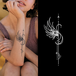 Semplice gru tatuaggio temporaneo adesivo a mano trasferimento acqua Semi-permanente del corpo Design impermeabile nero henné henné a base di erbe - Product Image 1