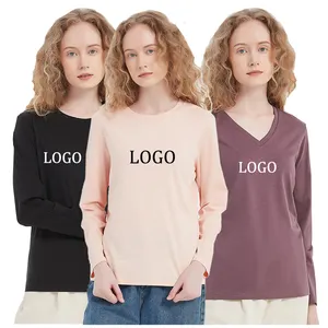 Fashion Long Sleeve Sequined Patchwork Elegant V-Neck Women's T Shirt
