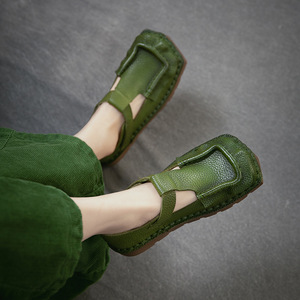 Spring new style <b>pointed</b>-<b>toe</b> platform comfortable business casual big-top shoes casual retro style smooth cowhide women's shoes - Product Image 3