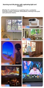 Projecteur LED Android 4K portable Yinzam Q8 <span class=keywords><strong>Mini</strong></span>, 300 Ansi Lux, 1 Go 8 Go, avec autofocus et correction trapézoïdale, projecteur rotatif à cardan - Product Image 6
