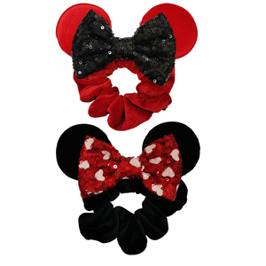 2022 vendita calda June Mini Scrunchies Ermaid topo con paillettes orecchio scintillante con fiocco di velluto Scrunchies cravatte per capelli - Product Image 2