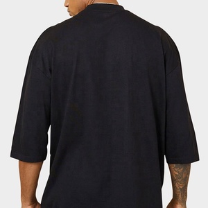 T-shirt unisexe de luxe à épaules tombantes, coupe ample et oversize, 100% coton, manches courtes, uni, grammage lourd, vente en gros - Product Image 4