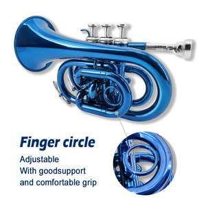 Vente en gros de <span class=keywords><strong>trompette</strong></span> de poche <span class=keywords><strong>bleue</strong></span> si plate pour une performance professionnelle - Product Image 5