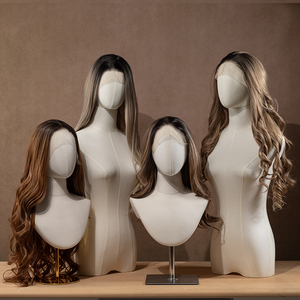 Tête de mannequin femme en toile blanche pour chapeaux, en mousse, pour vente en gros - Product Image 6