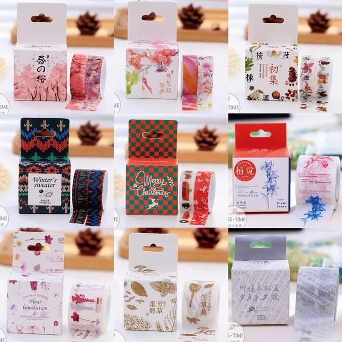 1boxes/lot Japan Colorful 8 series paper Masking Tape/3M Long/zakka DIY adhesive tape tools Stationery
