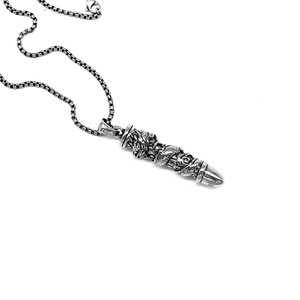 yunnique Stainless Steel Dragon Bullet Pendant Necklace For Men Animal Design Gift Jewelry - Product Image 5