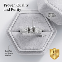 Bestseller 18K Massivgold-Ringfassung mit Zierreihen-Akzent, Natürlicher Diamant, 4-Krappen-Fassung, Schwerer Ring für Luxus-Partys
