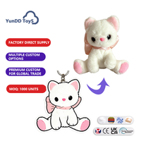 Porte-clés en peluche chat noir personnalisé avec nœud papillon, design sur mesure, chaton doux, pour cadeaux promotionnels
