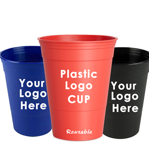 16Oz <b>Custom</b> Logo Printing Reusable Plastic Stadium Wedding Party Club Events 500Ml Drink <b>Cups</b> for Promotion Activity - Product Image 1