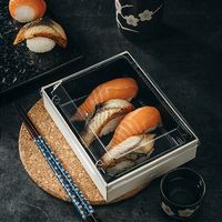 EsticK Box Boîte à emporter Sushi Pâtisserie Dessert Boulangerie Tiramisu Gâteau Alimentaire en bois Boîte d'emballage Boîte d'emballage en bois Sushi