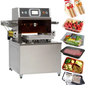Atmosfera modificada semiautomática caixa MAP máquina de embalagem a vácuo para peles, vegetais, frutas, carnes frias, fast food