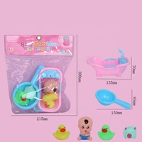 Baignoire pour bébé avec douche, ensemble de bain avec poupée cochon et canard, jouets de bain pour enfants, maison de jeu aquatique pour bébé