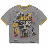T-shirt Ringer en Coton Blanc pour Hommes, Style Streetwear Jeunesse, Impression DTG, Bordure Contrastante, Logo de Marque Personnalisé, Effet Vieilli