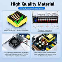 Alimentation électrique réglable 800W 12V 15V 24V 36V 48V 60V 72V 80V 110V 150V 220V 3A-66A 800W Alimentation à découpage AC/DC
