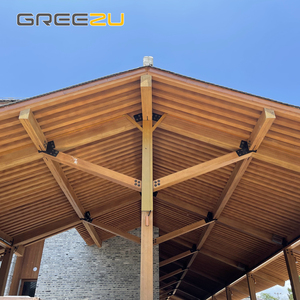 Arco de madera de bambú, cabina prefabricada, viga de bambú Glulam, materiales de casa prefabricada, marco de techo de casa Modular, madera de bambú, timbe desmontable - Product Image 1