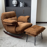 Fauteuil à bascule moderne et populaire pour salon avec repose-pieds, ensemble de fauteuils de salon en tissu doux, fauteuil à bascule individuel relaxant