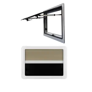 TONGFA 1200*350mm right corner Double-paned acrylic caravan window with Gauze Shading curtain
