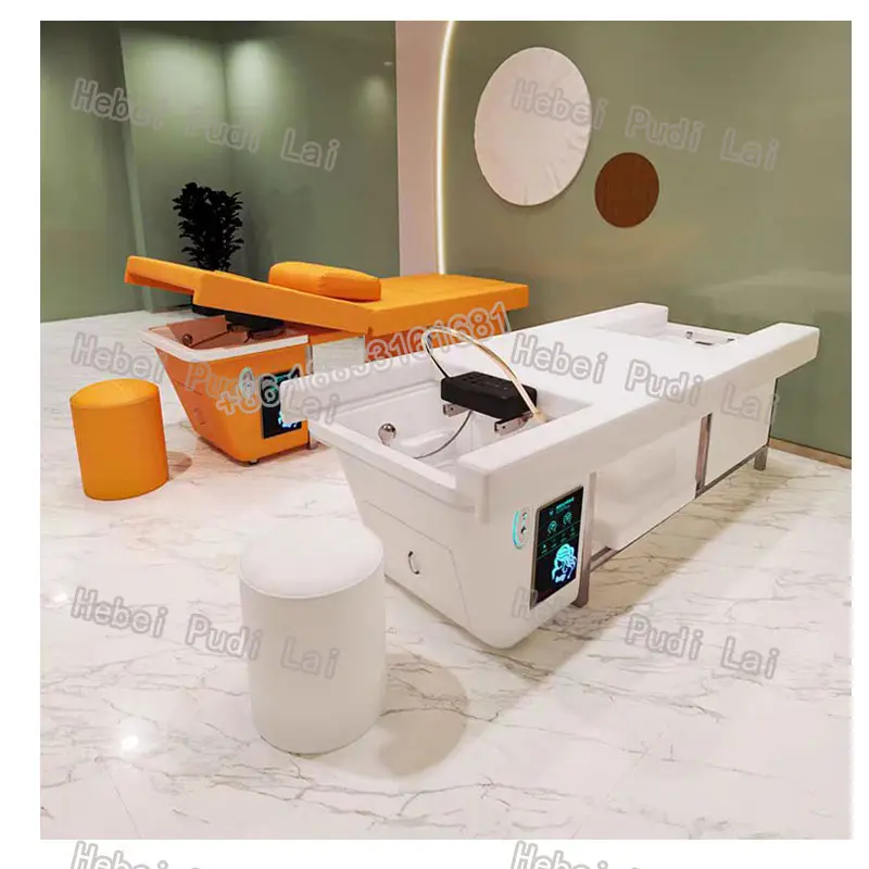 Phổ biến nằm xuống Salon rửa đầu spa trị liệu nước massage dầu gội giường ghế với bể nước